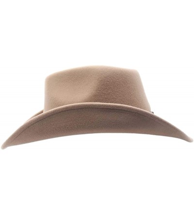 Cowboy Hats Winslow Shapeable Wool Felt Outback Western Style Cowboy Hat - Pecan - C918Z28AEYQ $61.95