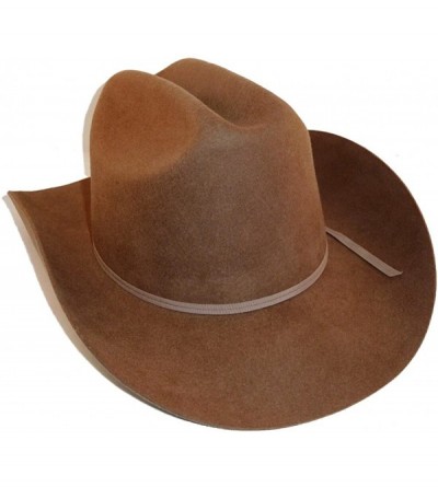 Cowboy Hats 100% Wool Felt Cattleman Cowboy Hat - Tan - CJ12BDG80I5 $80.88