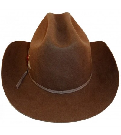Cowboy Hats 100% Wool Felt Cattleman Cowboy Hat - Tan - CJ12BDG80I5 $34.51