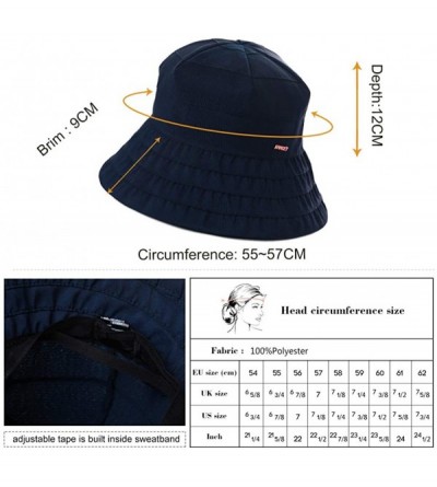 Sun Hats Womens UPF50+ Summer Sunhat Bucket Packable Wide Brim Hats w/Chin Cord - 00047_gray - CK18U775KES $15.53