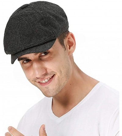Newsboy Caps Men's Newsboy Gatsby Hat Vintage Beret Flat Ivy Cabbie Driving Hunting Cap for Boyfriend Gift - Payn Grey - CI18...