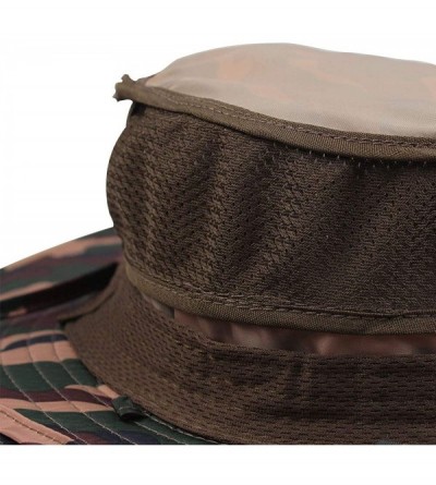 Sun Hats Outdoor Sun Hat Men Women Wide Brim Flap Fishing Cap Neck Flap & Face Cover Mask Hat - Camouflage - CX18WGDDA9U $12.75