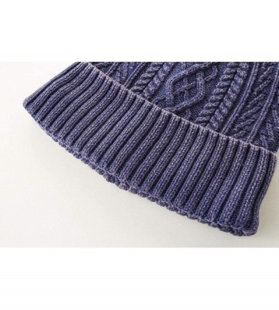 Skullies & Beanies Men's Warm Winter Hats Washed Cotton Knit Cuff Beanie Cap Hat - Denim Blue - CK18A40X7OY $13.78