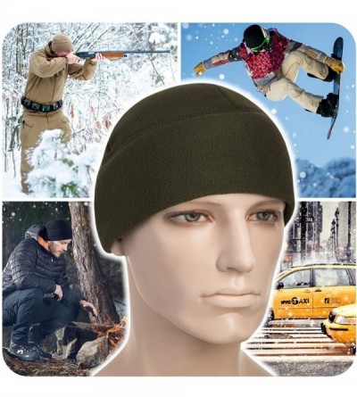 Skullies & Beanies Watch Cap Fleece 260 Slimtex Mens Winter Hat Military Tactical Skull Cap Beanie - Olive - C018TXR9S3E $11.85