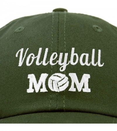 Baseball Caps Volleyball Mom Premium Cotton Cap Womens Hats for Mom - Olive - CA18IWCA6K4 $15.13
