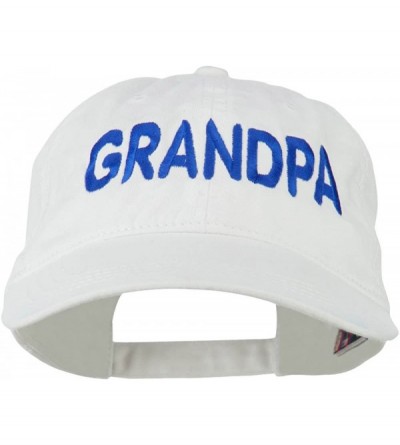 Baseball Caps Wording of Grandpa Embroidered Washed Cap - White - C711KNJEPKL $17.46