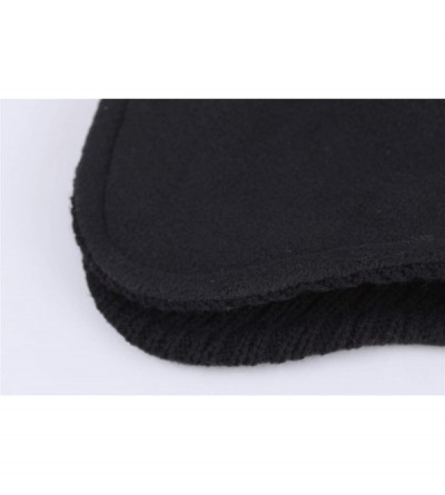 Skullies & Beanies Mens Warm Winter Hats Fleece Lined Earflap Hat Daily Beanie Watch Cap - Black - CO192N97NIW $10.57