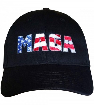 Baseball Caps MAGA Hat - Trump Cap - Usa-made Structured Black/Rwb Maga - CK18KG8UWWT $42.19