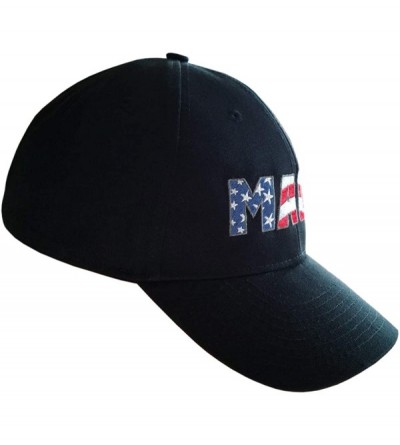 Baseball Caps MAGA Hat - Trump Cap - Usa-made Structured Black/Rwb Maga - CK18KG8UWWT $21.94