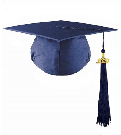 Skullies & Beanies 2020 Matte Graduation Cap with Tassel for High School College Graduates - Navy Blue - CT195REH49G $18.20