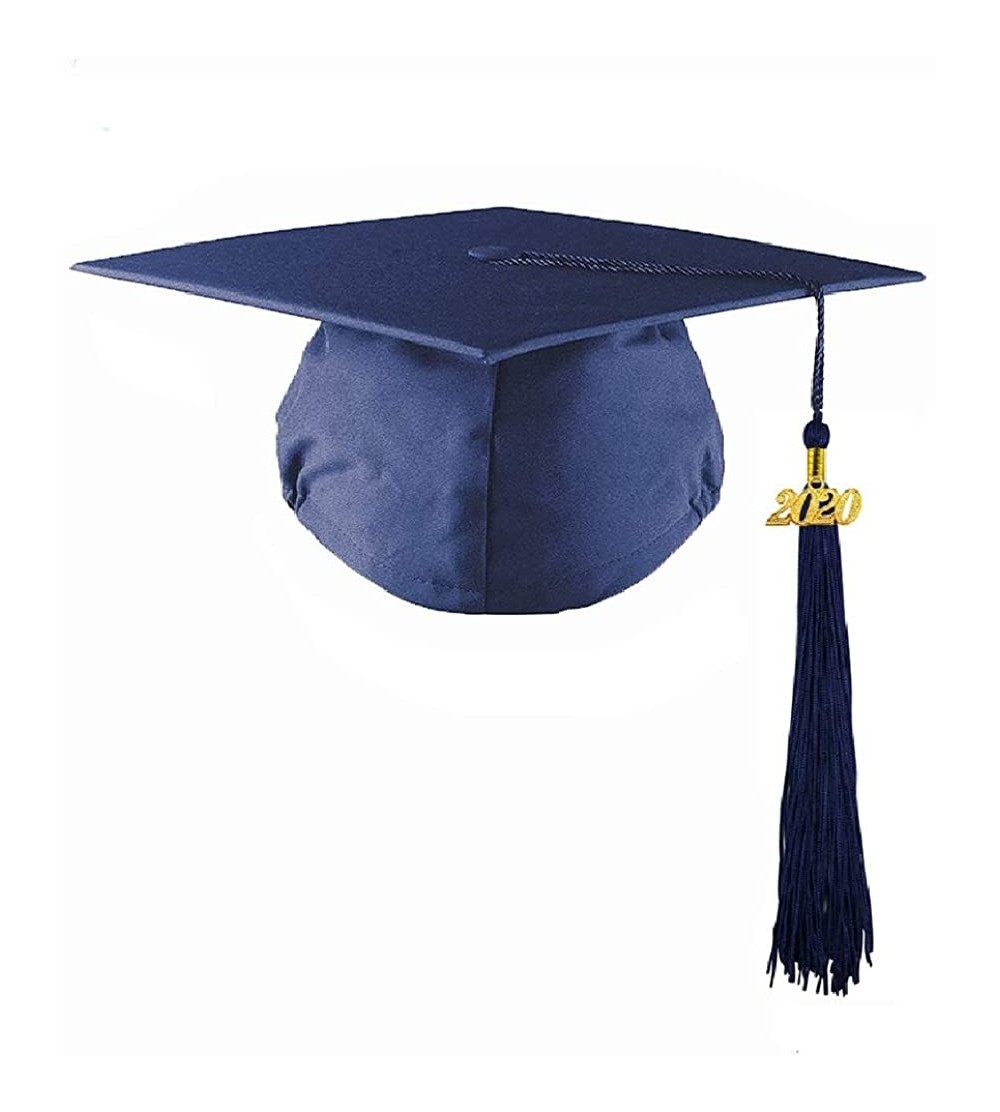 Skullies & Beanies 2020 Matte Graduation Cap with Tassel for High School College Graduates - Navy Blue - CT195REH49G $34.19