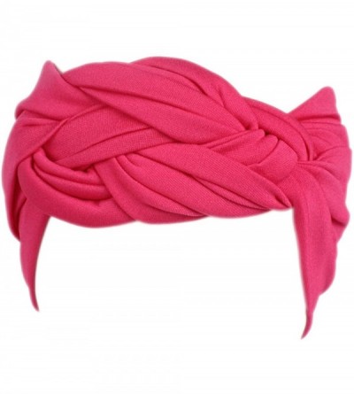 Headbands Women's Elastic Turban Head Wrap Floral Sports Headband Velvet Twisted Hair Band - Rose - CL189TN3SY8 $8.36