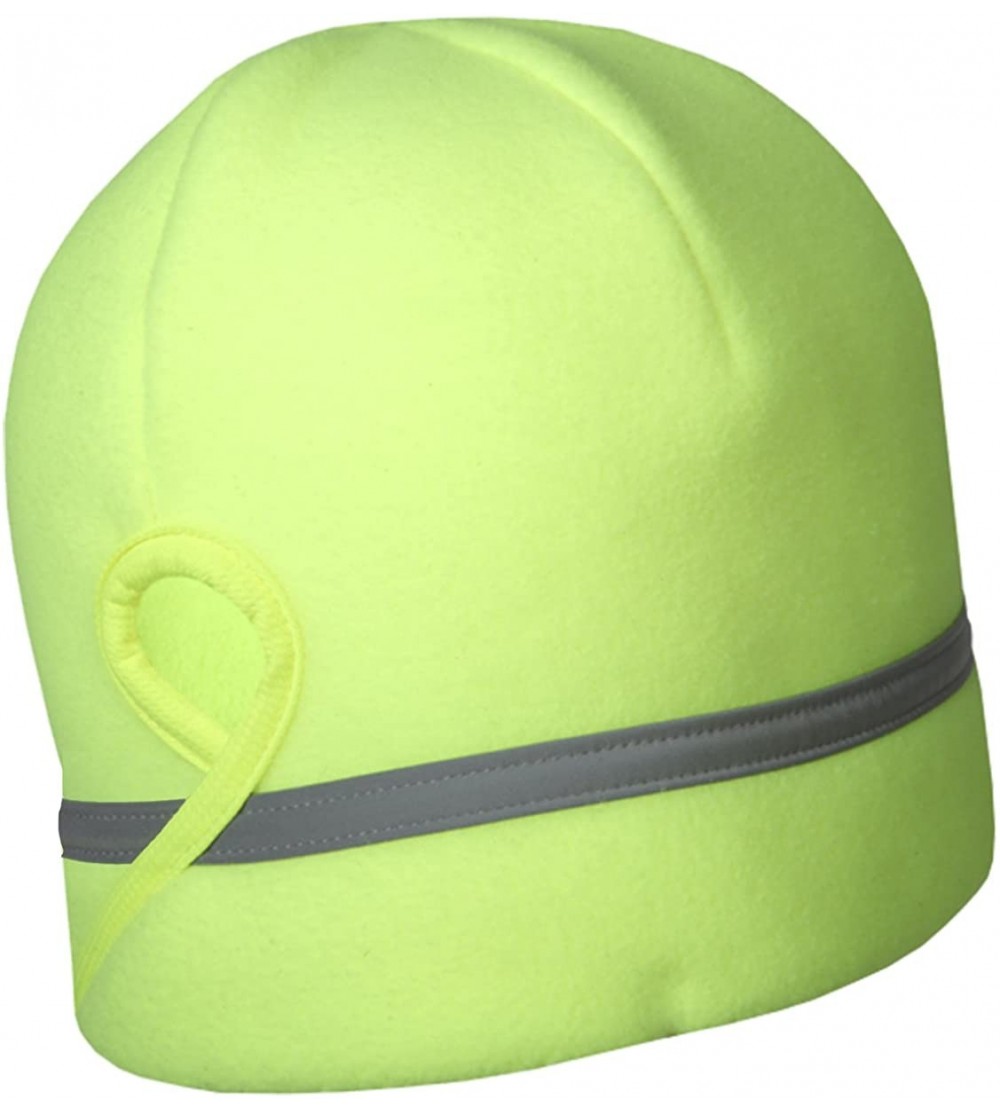 Skullies & Beanies Women's Ponytail Hat - Reflective Cold Weather Running Beanie - Made in USA - Hi-vis - CF11GN8L9N7 $23.54