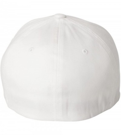 Baseball Caps Custom Name Embroidered 5001 V-Flex Twill Fitted Baseball Cap - White - CG186M4G6UY $18.50