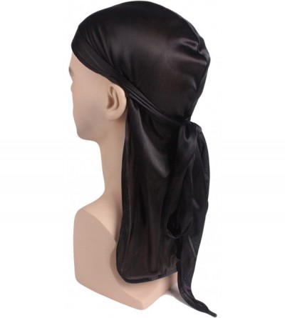 Skullies & Beanies Satin Silk Head Wrap Durag Long Tail Beanies for Men Headwraps Cap - 3pcs Black&gold&silver - CD18HCWI6M3 ...