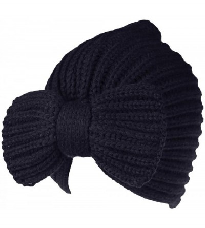 Skullies & Beanies Clearance Women Winter Warm Baggy Knit Bow Beanie Caps Hat - C318QGOCTDE $18.25