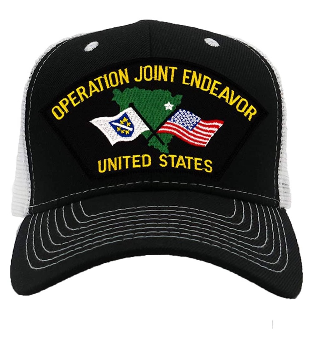 Baseball Caps Operation Joint Endeavor Hat/Ballcap Adjustable One Size Fits Most - Mesh-back Black & White - CT18QWDZOIO $19.13