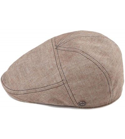 Newsboy Caps Mens Fitted Ivy Cabbie Cotton Cap - Light Brown - CY18DSTYSKY $46.97