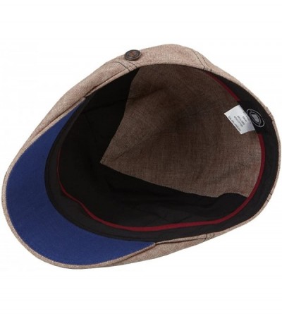 Newsboy Caps Mens Fitted Ivy Cabbie Cotton Cap - Light Brown - CY18DSTYSKY $46.97