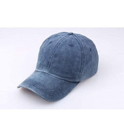 Baseball Caps Unstructured-Black Baseaball-Cap Plain-Solid Cotton Baseball Hats for Men - Navy - CE18OUCEESL $7.99