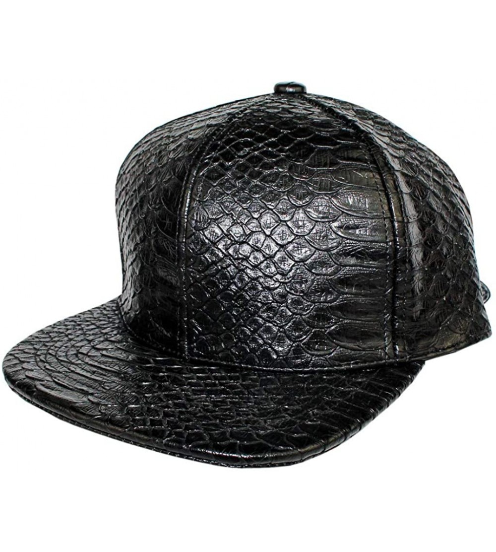 Baseball Caps Xtra Snakeskin Snapback Adjustable Crocodile - Black - CP18U75C66W $11.67