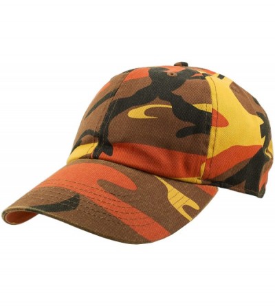 Baseball Caps Baseball Caps 100% Cotton Plain Blank Adjustable Size Wholesale LOT 12 Pack - Orange Camo - CN18I9MM2HG $37.32
