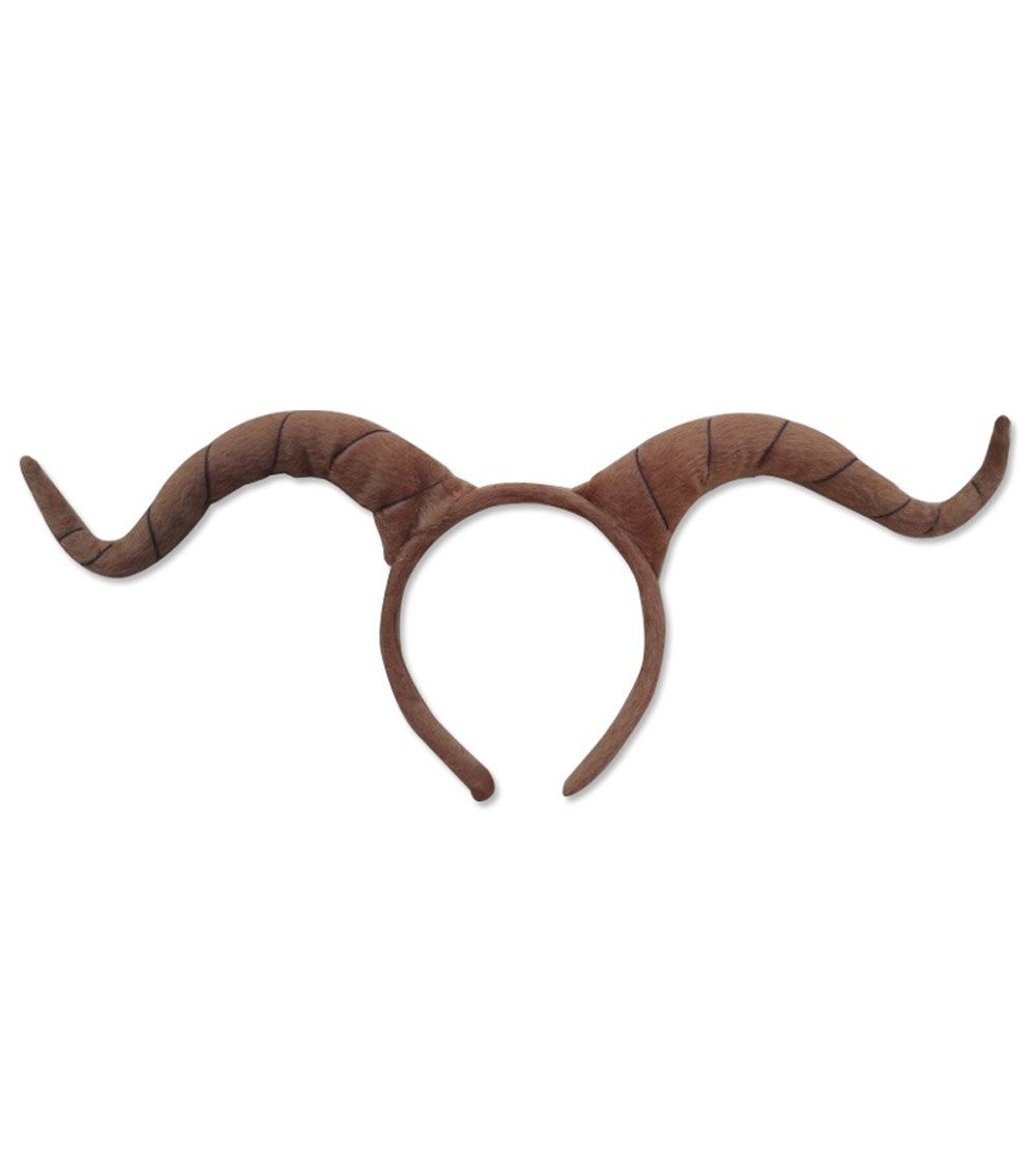 Headbands Ram Horns Headband - Cosplay Horns - Costume horns - Goat Horns - Antelope Horns - Brown - Brown - CQ18DLIXWA5 $27.84