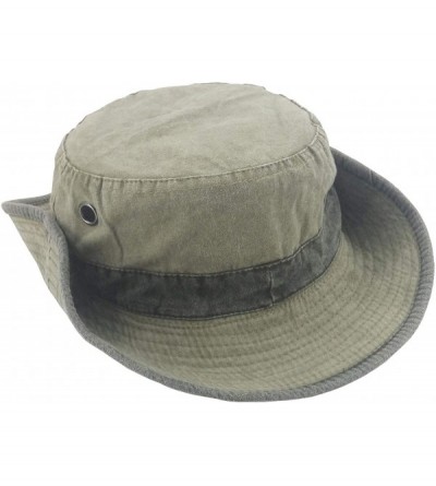 Sun Hats Men's Sun Hat Fisherman Hat UV Protection Outdoor Hiking Fishing Washed Cotton Cap - Khaki - CZ1876THIW5 $16.59