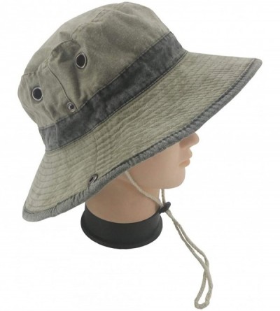 Sun Hats Men's Sun Hat Fisherman Hat UV Protection Outdoor Hiking Fishing Washed Cotton Cap - Khaki - CZ1876THIW5 $16.59