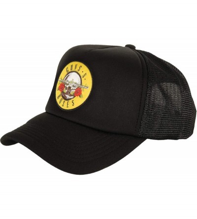 Baseball Caps Guns N Roses Men's Circle Logo Trucker Cap Black - CN18LMKQMOQ $13.16