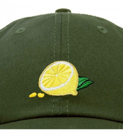 Baseball Caps Lemon Hat Baseball Cap - Olive - CW18M7WY5QM $15.03