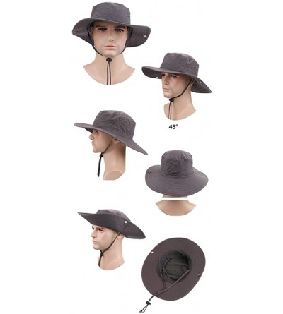 Sun Hats Wide Brim Cowboy Hat Unisex Foldeable Cap Sun Block UPF50+ Golf Fishing Hiking- Camping - A Khaki - C112L20TEL9 $12.96