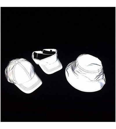 Bucket Hats Women Unisex PU Visors Wide Brim UV Protective Sportswear Visors Golf Tennis Sunhat - Reflective - CQ1986UEREM $1...