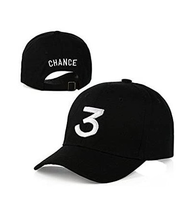Baseball Caps Chance Baseball Caps Rapper Number 3 Caps Adjustable Strap Cotton Sunbonnet Plain Hat - Black - CI187N3QU32 $10.39