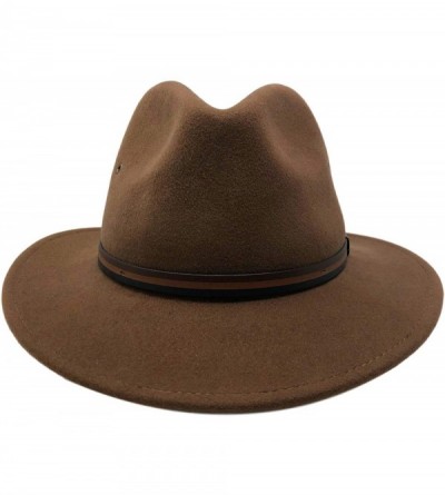 Fedoras One Fresh Hat Men's Crushable Safari Water Repellent Hat with Leather Band - Pecan - C118QI4YOAA $49.13