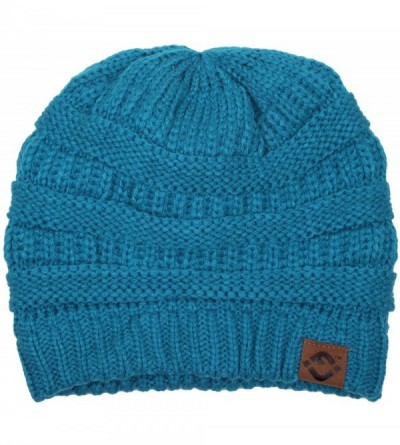 Skullies & Beanies FJ Knit Cap Women's/Men's Winter Hat Soft Slightly Slouchy Beanie - Teal - CU12MCQ7MSJ $24.18