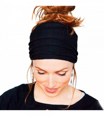 Headbands Women Fashion Bohemia Boho Stretch Elastic Headband Indian Headpiece Headwrap Turban Headwear Yoga Bandage - CZ18M6...