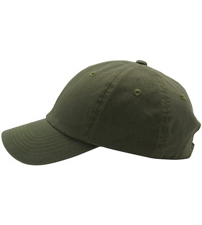 Baseball Caps Baseball Cap Men Women-Cotton Dad Hat Plain - Olive - CG12MXW1WAJ $10.80