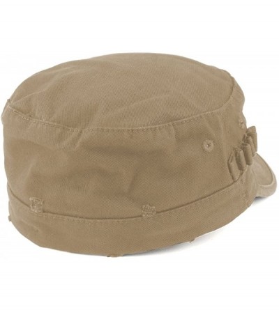 Baseball Caps Washed Cotton Army BDU Style Fitted Military Cap - Khaki - CB12MYQ93NV $14.52