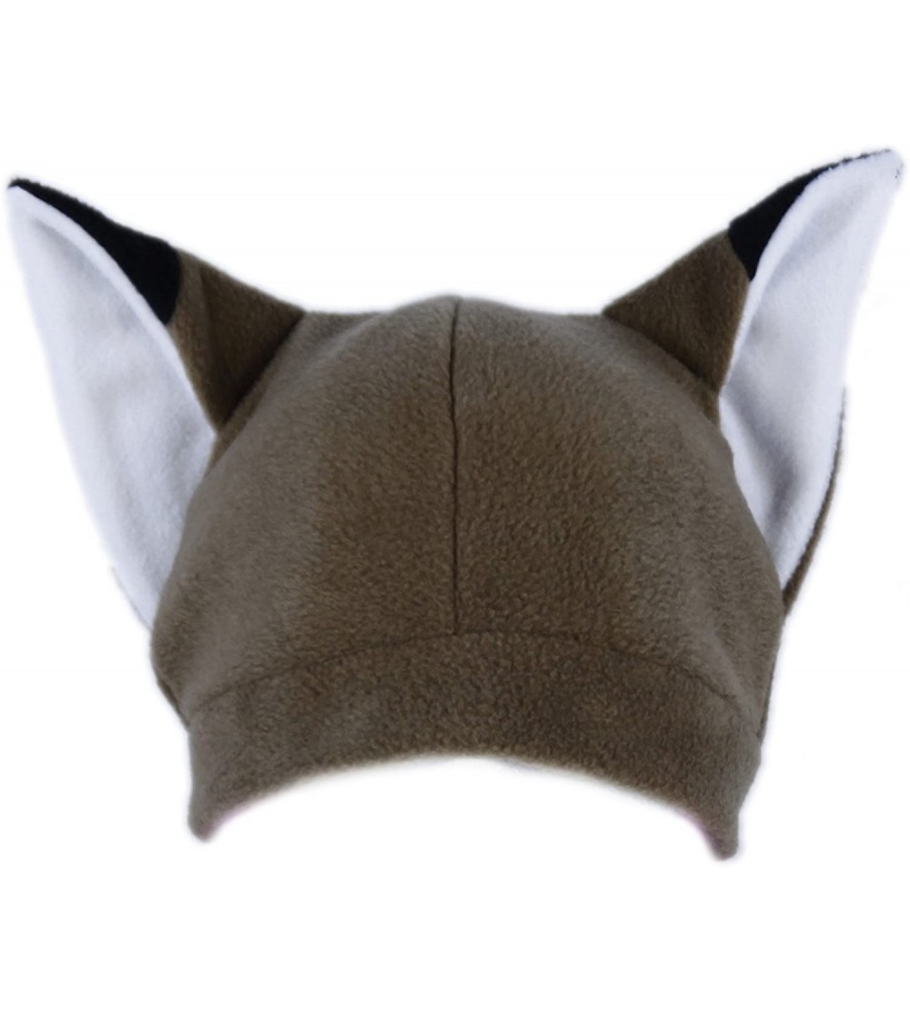 Skullies & Beanies Fleece Fox Ears Beanie Hat - Brown - CS11I6EDCLX $21.63