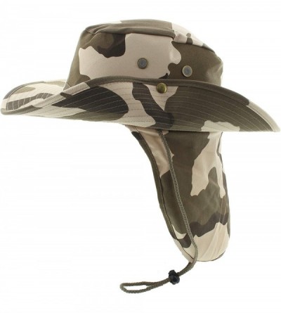Sun Hats Wide Brim Bora Booney Outdoor Safari Summer Hat w/Neck Flap & Sun Protection - Desert Camo Solid - C4182IXOIG5 $12.66