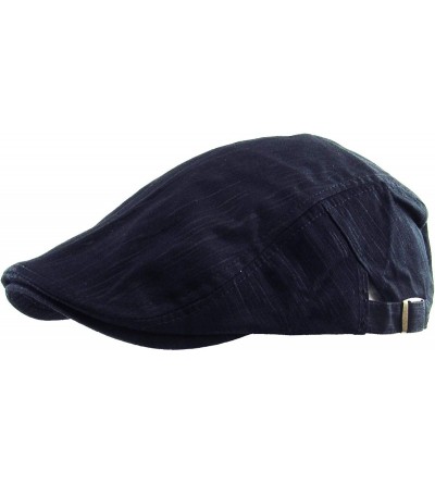 Newsboy Caps Classic Solid Cotton Denim Newsboy Ivy Gatsby Cabbie Ascot Hat Cap Adjustable - (107) Navy - CD11JFLVV4B $11.87