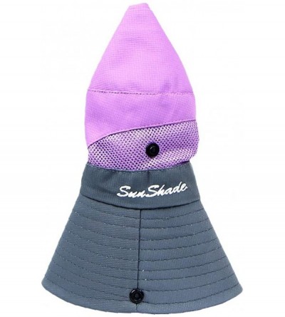 Sun Hats Womens Outdoor Sun Hat UV Protection Foldable Mesh Wide Brim Summer Beach Fishing Cap - Purple - CX18TNH4G05 $11.34