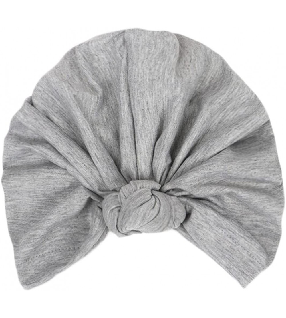 Skullies & Beanies Fashion Women Warm Knit Crochet Ski Hat Boho Braided Turban Headdress Cap - Gray - CC18GAYSZ64 $18.78
