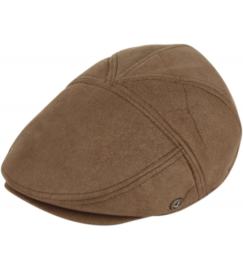 Newsboy Caps Ultra Faux Suede New Shape Ivy Hat - Iv2371 Lt Brown - CX12OBJYUG0 $19.31