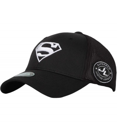 Baseball Caps Superman Shield Embroidery Baseball Cap Mesh Hat ACM1206 - Black - CW18UNLUNNC $45.62