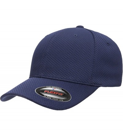Baseball Caps Men's Cool & Dry 3D Hexagon Jersey - Navy - C918Q6EWM5Y $21.94