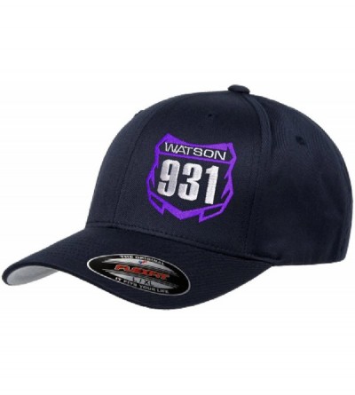 Baseball Caps Custom Personalized Motocross Number Plate Flexfit Hat - Purple - CJ1855X069A $33.07
