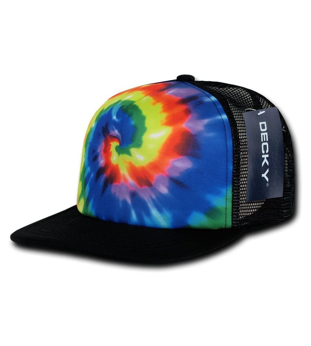 Baseball Caps Tie Dye Print Trucker Cap- Rainbow - CG11Y7E3JC3 $12.45