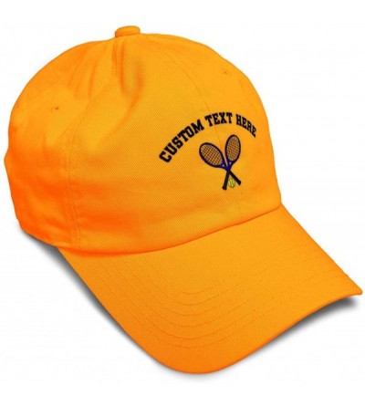 Baseball Caps Custom Soft Baseball Cap Tennis Sports B Embroidery Dad Hats for Men & Women - Orange - CX18SMMEC5N $18.80